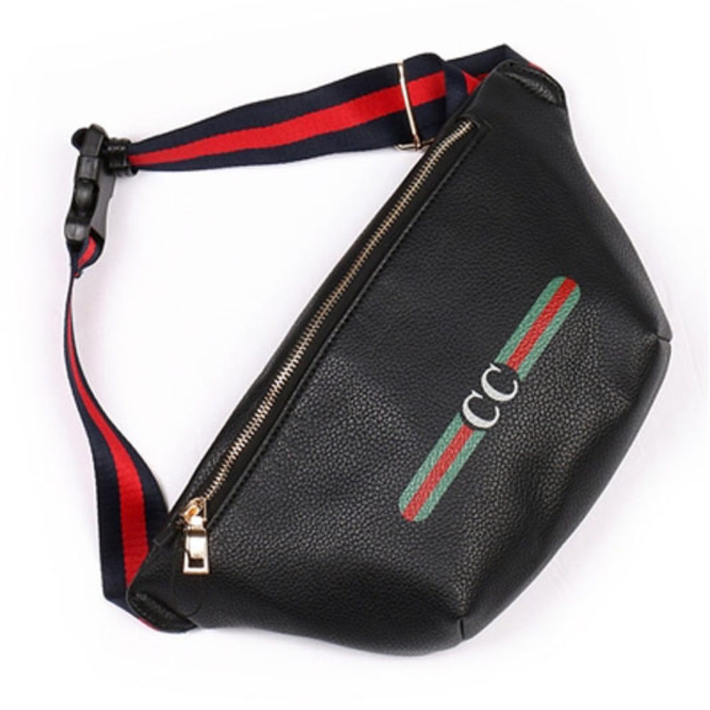 STRIPED STRAP FASHION FANNY PACK